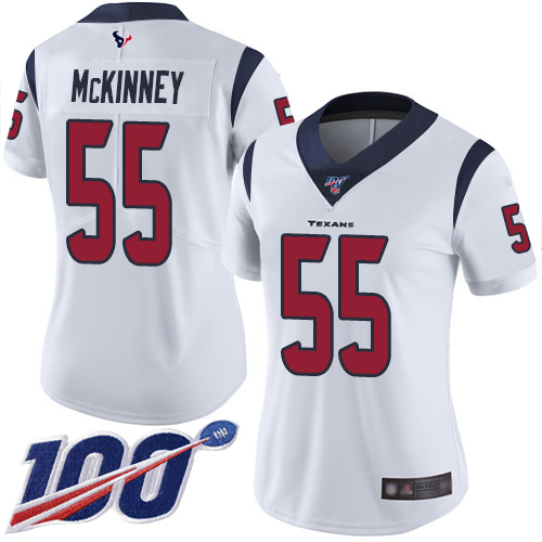 Houston Texans #55 Benardrick McKinney White Women's Stitched 100th Season Vapor Limited Jersey Womens