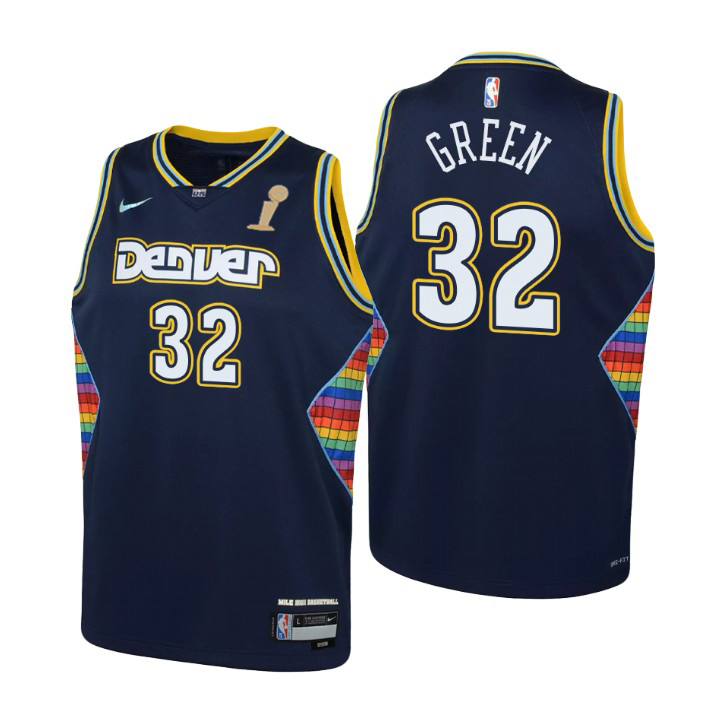 Denver Nuggets #32 Jeff Green Navy Youth 2023 Finals Champions Swingman Jersey - City Edition