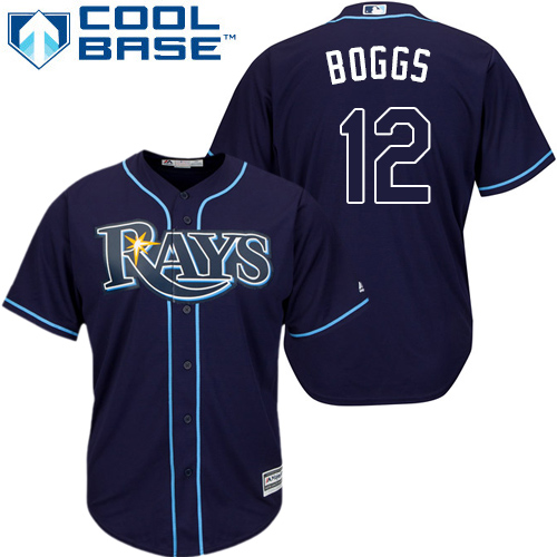 Tampa Bay Rays #12 Wade Boggs Dark Blue Cool Base Stitched Youth Jersey Youth