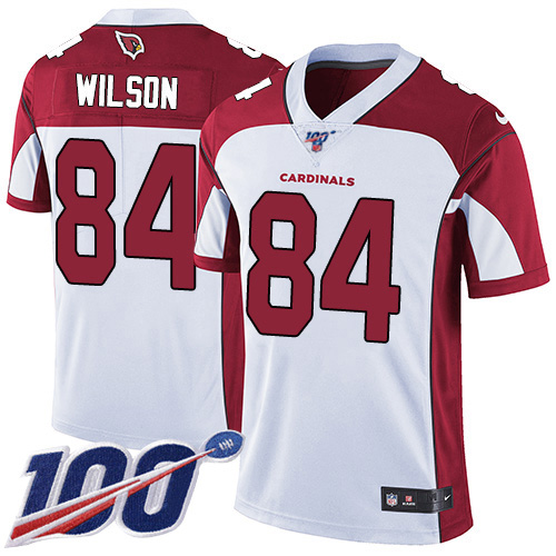 Arizona Cardinals #84 Caleb Wilson White Men's Stitched 100th Season Vapor Limited Jersey Men's