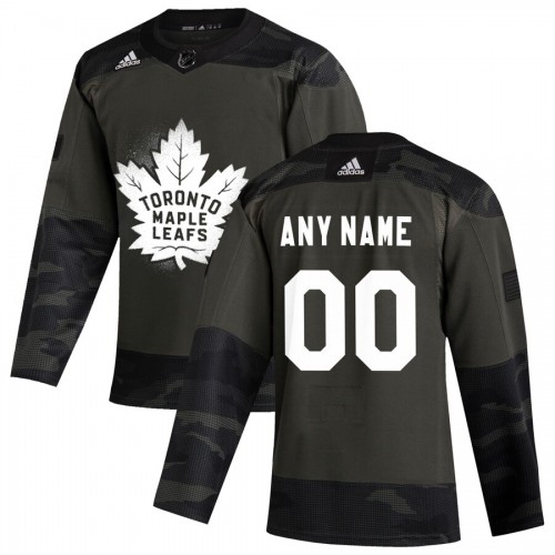 Toronto Maple Leafs Adidas 2019 Veterans Day Authentic Custom Practice Jersey Camo