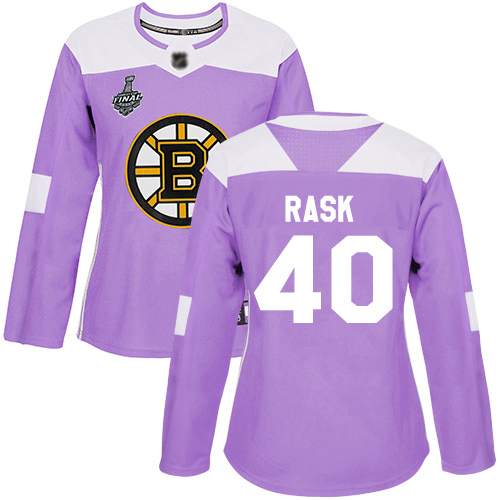 Adidas Boston Bruins #40 Tuukka Rask Purple Authentic Fights Cancer Stanley Cup Final Bound Women's Stitched Jersey Womens