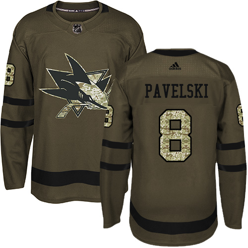 Adidas San Jose Sharks #8 Joe Pavelski Green Salute to Service Stitched Jersey Men's
