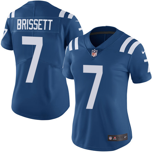 Indianapolis Colts #7 Jacoby Brissett Royal Blue Team Color Women's Stitched Vapor Untouchable Limited Jersey Womens