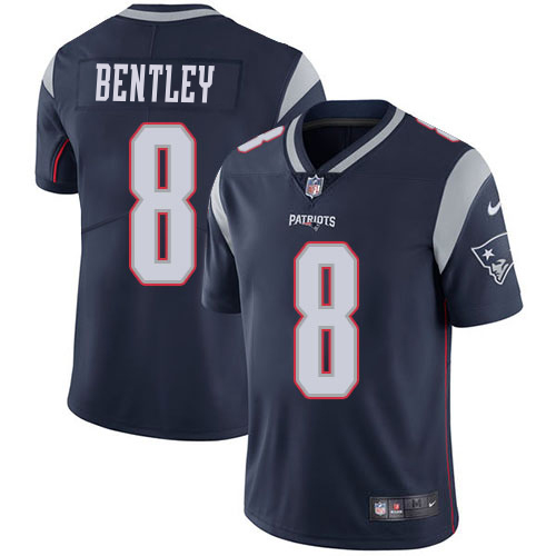 Patriots #8 Ja'Whaun Bentley Navy Blue Team Color Youth Stitched Vapor Untouchable Limited Jersey