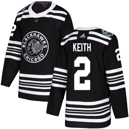 Adidas Chicago Blackhawks #2 Duncan Keith Black Authentic 2019 Winter Classic Stitched Youth Jersey Youth