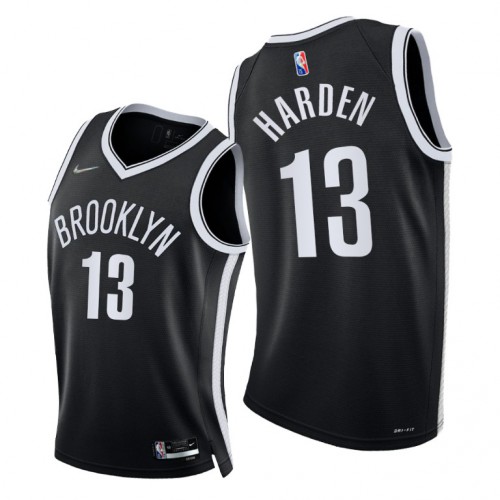Brooklyn Nets #13 James Harden Mens 2021-22 75th Diamond Anniversary Jersey Black Mens