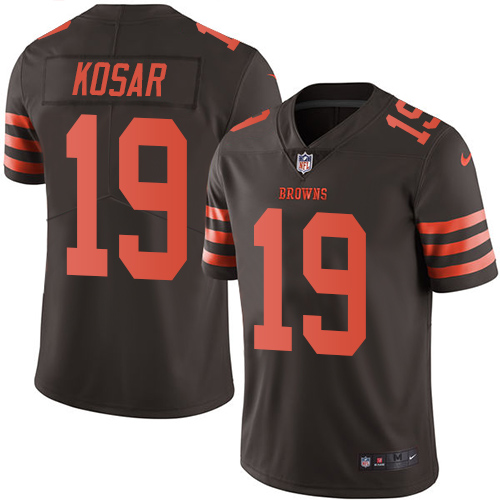 Browns #19 Bernie Kosar Brown Youth Stitched Limited Rush Jersey