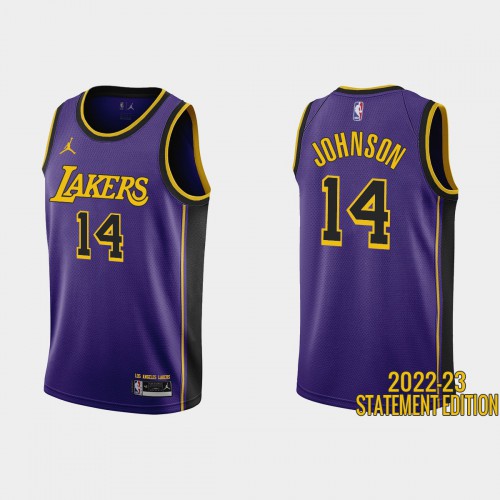Los Angeles Los Angeles Lakers #14 Stanley Johnso Purple Mens 2022-23 Statement Edition Jersey Mens