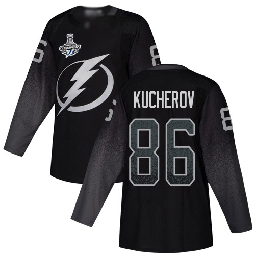 Adidas Tampa Bay Lightning #86 Nikita Kucherov Black Alternate Authentic Youth 2020 Stanley Cup Champions Stitched Jersey Youth