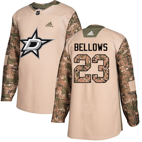 Adidas Dallas Stars #23 Brian Bellows Camo Authentic 2017 Veterans Day Stitched Jersey Men's