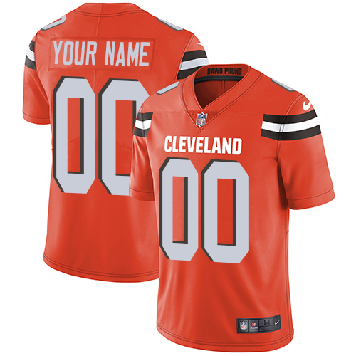 Cleveland Browns Customized Orange Alternate Stitched Vapor Untouchable Limited Youth Jersey