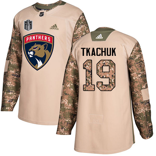 Adidas Panthers #19 Matthew Tkachuk Camo 2023 Stanley Cup Final Patch Authentic Stitched Youth Jersey