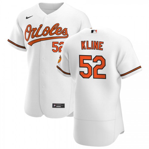 Baltimore Baltimore Orioles #52 Branden Kline Men's White Home 2020 Authentic Player Jersey Men's