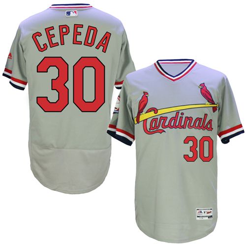 St.Louis Cardinals #30 Orlando Cepeda Grey Flexbase Authentic Collection Cooperstown Stitched Jersey Men's