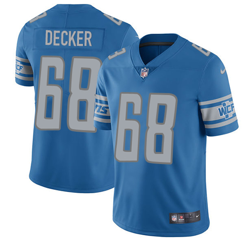 Detroit Lions #68 Taylor Decker Blue Team Color Men's Stitched Vapor Untouchable Limited Jersey Men's