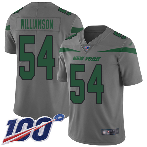 New York Jets #54 Avery Williamson Gray Men's Stitched Limited Inverted Legend 100th Season Jersey Men's