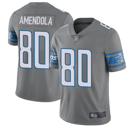 Detroit Lions #80 Danny Amendola Gray Men's Stitched Limited Rush Jersey Men's