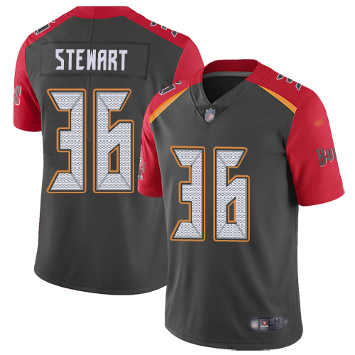Tampa Bay Buccaneers #36 M.J. Stewart Gray Youth Stitched Limited Inverted Legend Jersey Youth