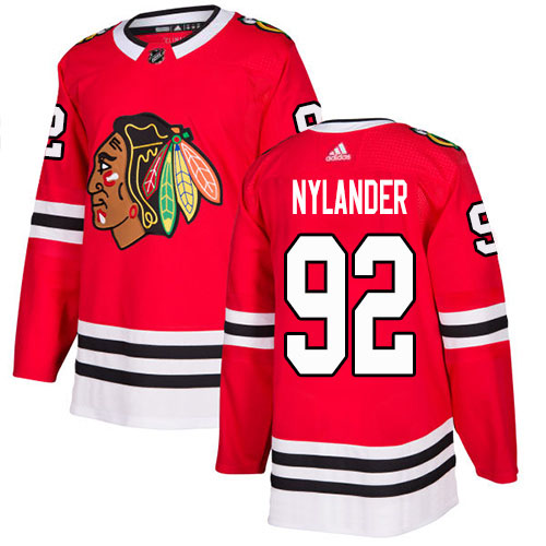 Adidas Chicago Blackhawks #92 Alexander Nylander Red Home Authentic Stitched Youth Jersey Youth