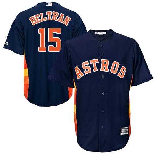 Houston Astros #15 Carlos Beltran Navy Blue Cool Base Stitched Youth Jersey Youth