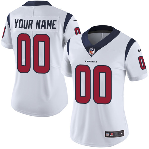 Houston Texans Customized White Stitched Vapor Untouchable Limited Women's Jersey