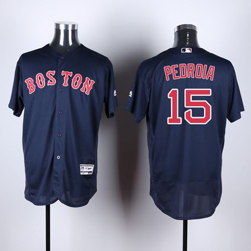 Boston Red Sox #15 Dustin Pedroia Navy Blue Flexbase Authentic Collection Stitched Jersey Men's