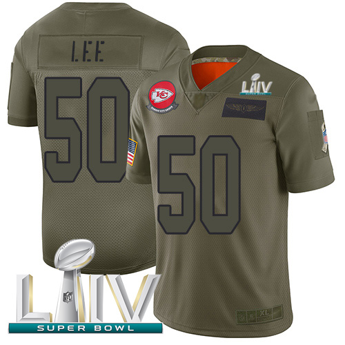 Kansas City Chiefs #50 Darron Lee Camo Super Bowl LIV 2020 Youth Stitched Limited 2019 Salute To Service Jersey Youth