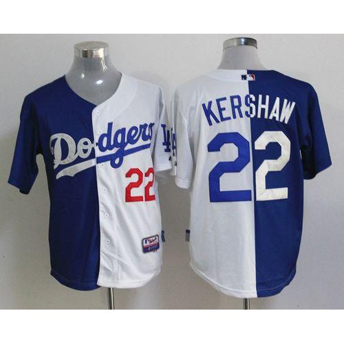 Los Angeles Dodgers #22 Clayton Kershaw Blue/White Cool Base Stitched Jersey Men's