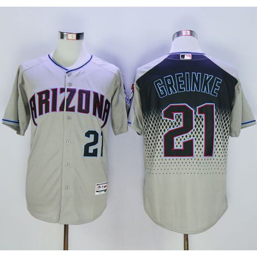 Arizona Diamondbacks #21 Zack Greinke Gray/Capri New Cool Base Stitched Jersey Men's