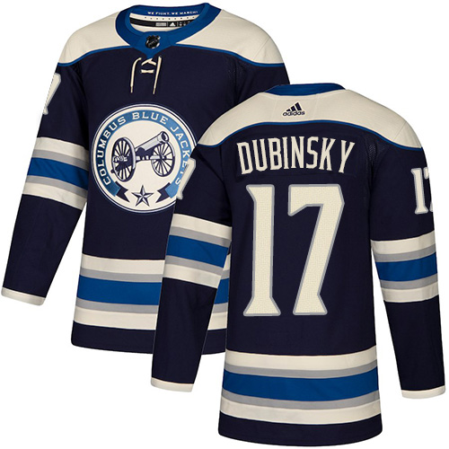 Adidas Columbus Blue Jackets #17 Brandon Dubinsky Navy Blue Alternate Authentic Stitched Jersey Men's
