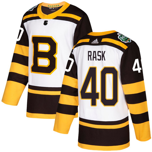 Adidas Boston Bruins #40 Tuukka Rask White Authentic 2019 Winter Classic Youth Stitched Jersey Youth