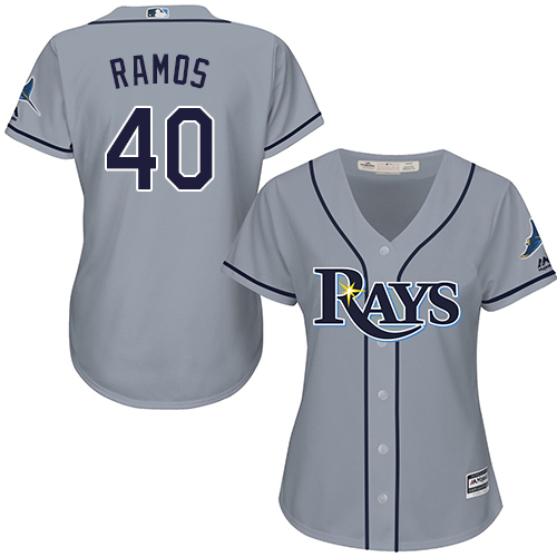 Tampa Bay Rays #40 Wilson Ramos Grey Road Women's Stitched Jersey Womens