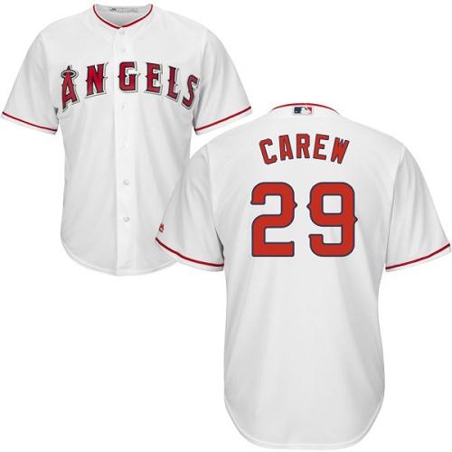 Los Angeles Angels #29 Rod Carew White Cool Base Stitched Youth Jersey Youth