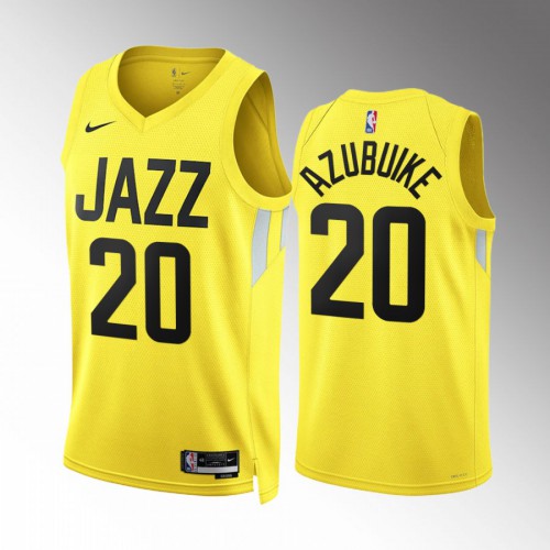 Utah Utah Jazz #20 Udoka Azubuike Mens Yellow 2022-23 Icon Edition Jersey Mens