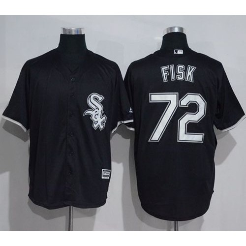 Chicago White Sox #72 Carlton Fisk Black New Cool Base Stitched Jersey Men's