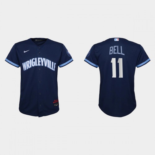 Chicago Chicago Cubs #11 George Bell Youth 2021 City Connect Navy Jersey Youth