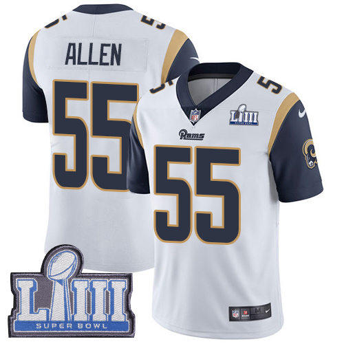 Los Angeles Rams #55 Brian Allen White Super Bowl LIII Bound Men's Stitched Vapor Untouchable Limited Jersey Men's