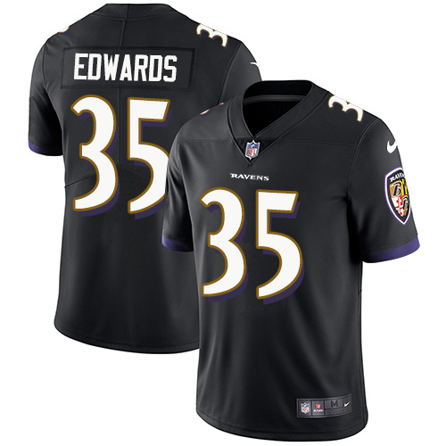 Baltimore Ravens #35 Gus Edwards Black Alternate Youth Stitched Vapor Untouchable Limited Jersey Youth