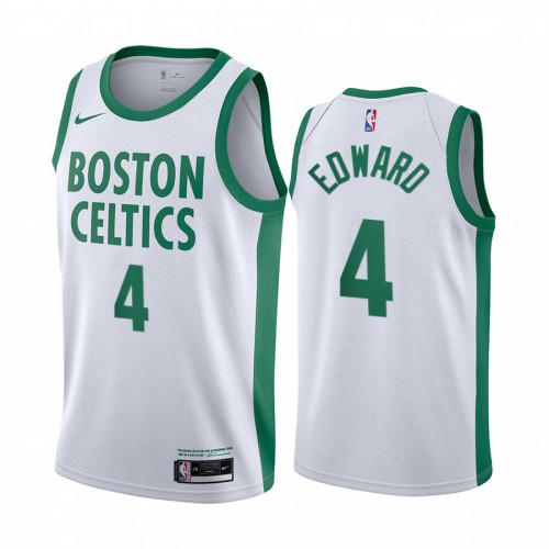 Boston Celtics #4 Carsen Edward White Youth Swingman 2020-21 City Edition Jersey Youth