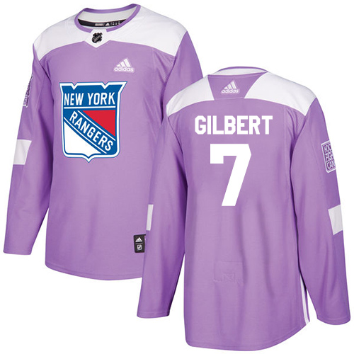 Adidas New York Rangers #7 Rod Gilbert Purple Authentic Fights Cancer Stitched Jersey Men's