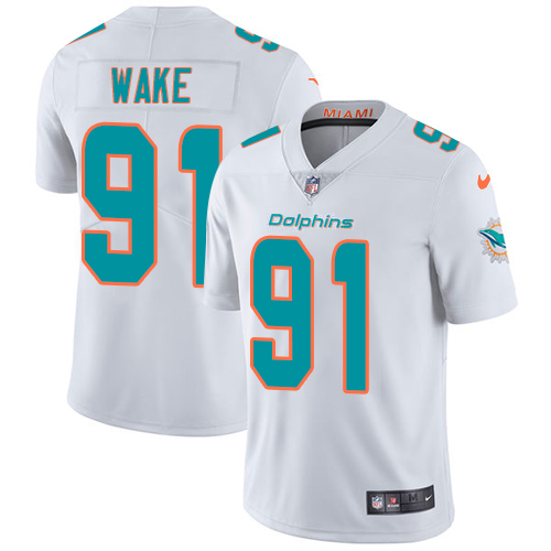 Miami Dolphins #91 Cameron Wake White Men's Stitched Vapor Untouchable Limited Jersey Men's