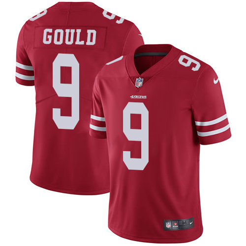 San Francisco 49ers #9 Robbie Gould Red Team Color Men's Stitched Vapor Untouchable Limited Jersey Men's