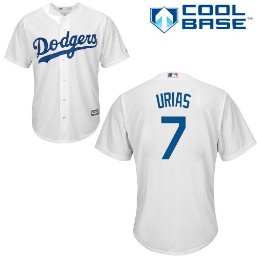 Los Angeles Dodgers #7 Julio Urias White Cool Base Stitched Youth Jersey Youth