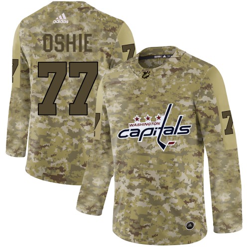 Adidas Washington Capitals #77 T.J. Oshie Camo Authentic Stitched Jersey Men's