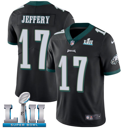 Philadelphia Eagles #17 Alshon Jeffery Black Alternate Super Bowl LII Men's Stitched Vapor Untouchable Limited Jersey Men's