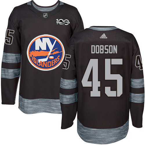 Adidas New York Islanders #45 Noah Dobson Black 1917-2017 100th Anniversary Stitched Jersey Men's