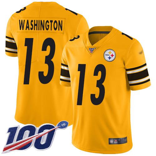 Pittsburgh Steelers #13 James Washington Gold Men's Stitched Limited Inverted Legend 100th Season Jersey Men's