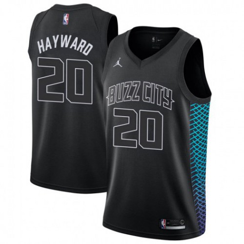 Charlotte Hornets #20 Gordon Hayward Black Youth Jordan Swingman City Edition Jersey Youth