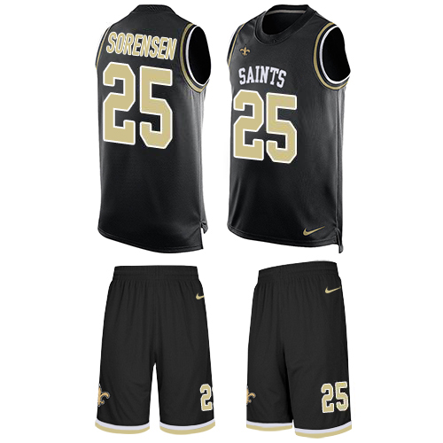 Saints #25 Daniel Sorensen Black Team Color Men's Stitched Limited Tank Top Suit Jersey